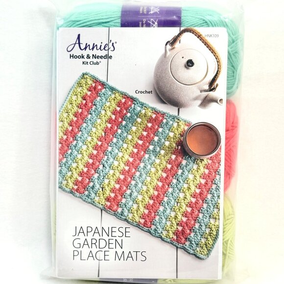 Annie's Hook & Needle Kit Club Crochet Japanese Garden Place Mats - NIP - Picture 1 of 4